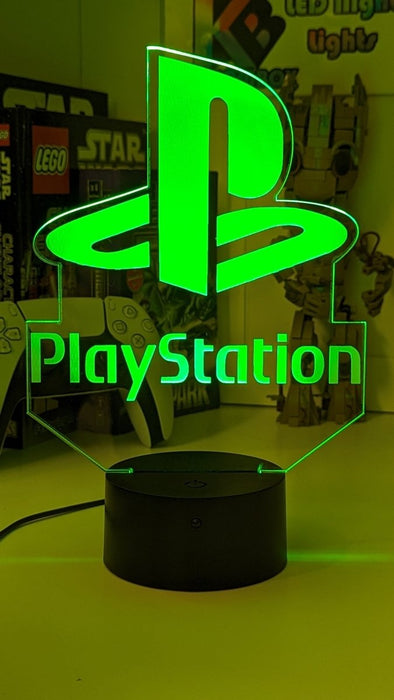 Playstation Logo - 3D LED Night Light 7 Colours + Remote Control - KustomboxNight Lights & Ambient LightingKustomboxStandard SizeBlack Base