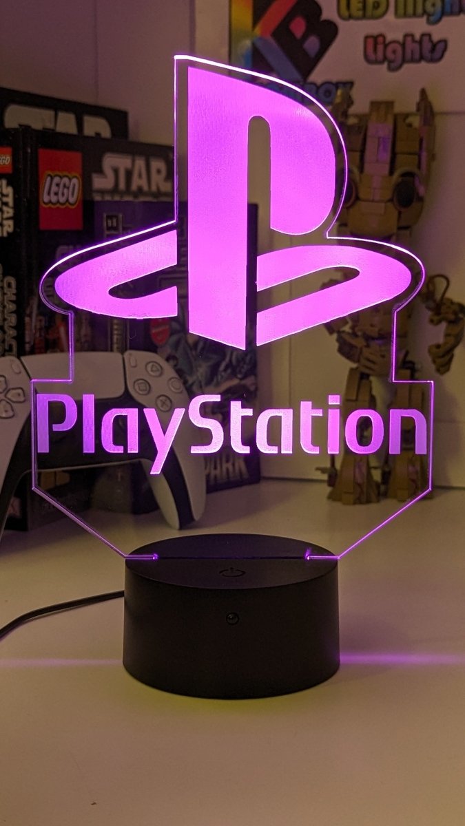 Playstation Logo - 3D LED Night Light 7 Colours + Remote Control - KustomboxNight Lights & Ambient LightingKustomboxStandard SizeBlack Base