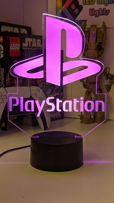 Playstation Logo - 3D LED Night Light 7 Colours + Remote Control - KustomboxNight Lights & Ambient LightingKustomboxStandard SizeBlack Base