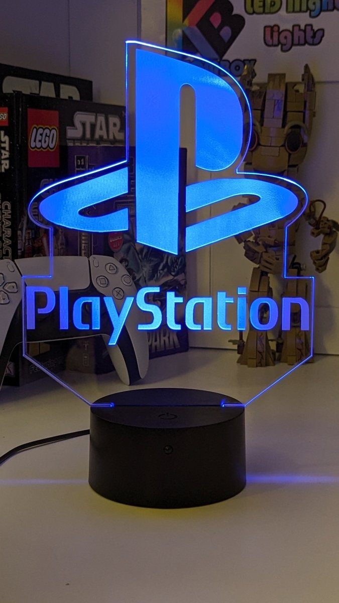 Playstation Logo - 3D LED Night Light 7 Colours + Remote Control - KustomboxNight Lights & Ambient LightingKustomboxStandard SizeBlack Base