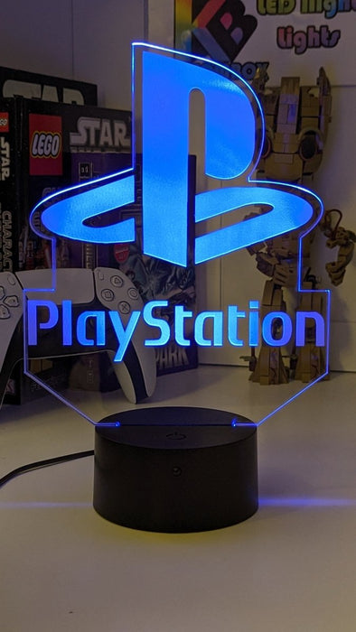 Playstation Logo - 3D LED Night Light 7 Colours + Remote Control - KustomboxNight Lights & Ambient LightingKustomboxStandard SizeBlack Base