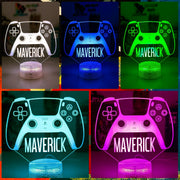 Playstation PS5 Controller Personalised Name Gamer 3D LED Night Light Lamp - KustomboxNight Lights & Ambient LightingKustomboxStandard SizeBlack Base