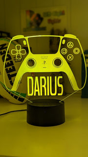 Playstation PS5 Controller Personalised Name Gamer 3D LED Night Light Lamp - KustomboxNight Lights & Ambient LightingKustomboxStandard SizeBlack Base