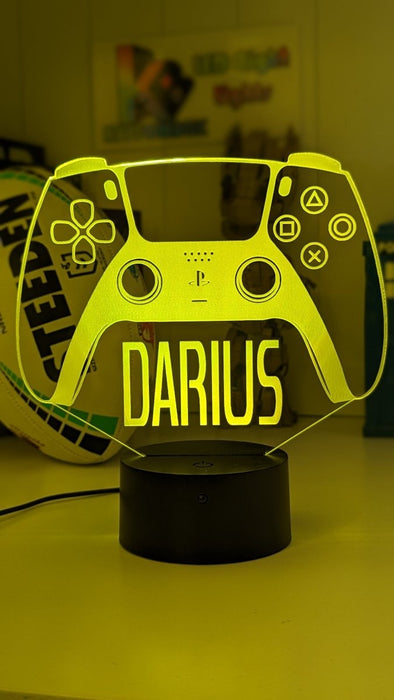 Playstation PS5 Controller Personalised Name Gamer 3D LED Night Light Lamp - KustomboxNight Lights & Ambient LightingKustomboxStandard SizeBlack Base