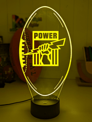 Port Adelaide Power 3D LED ball light – AFL team décor for man caves, bars or fan spaces.