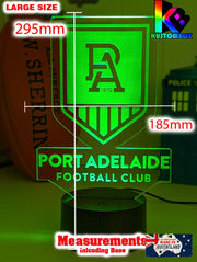 Port Adelaide Power Australian Football Club 3D LED Night Light Lamp size chart large size 