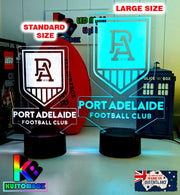 Port Adelaide Power Australian Football Club 3D LED Night Light Lamp size chart 