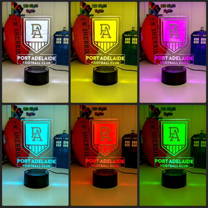 Port Adelaide Power Australian Football Club 3D LED Night Light Lamp - KustomboxNight Lights & Ambient LightingKustomboxStandard Size