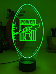 Port Adelaide Power 3D LED lamp with custom name and 16-colour glow.