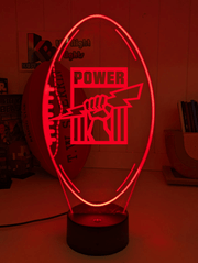 Port Adelaide Power 3D LED ball night light – 16-colour remote lamp for kids, bar or mancave.