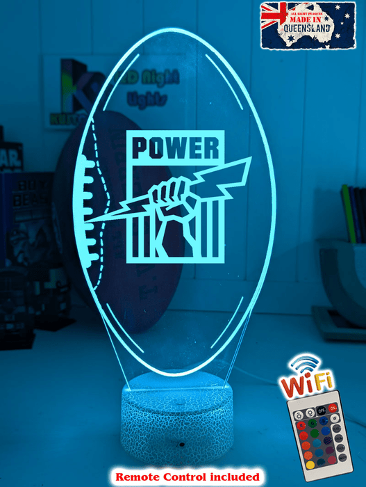 Port Adelaide Power Australian Football Club 3D LED Night Light - KustomboxNight Lights & Ambient LightingKustomboxStandard Size