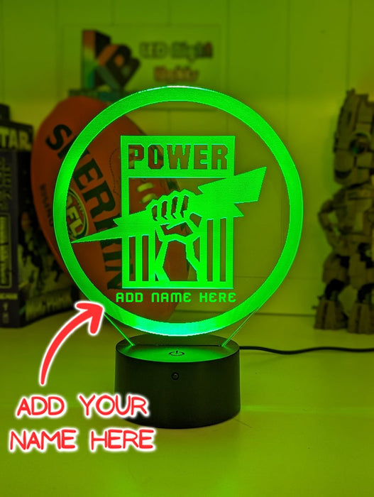 Port Power Australian Football Club 3D LED Night Light - KustomboxNight Lights & Ambient LightingKustomboxStandard SizeWhite Crack Base