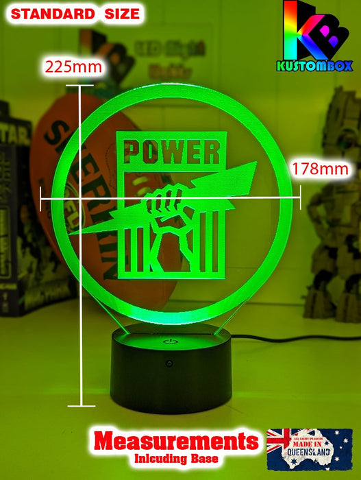 Port Power Australian Football Club 3D LED Night Light - KustomboxNight Lights & Ambient LightingKustomboxStandard SizeWhite Crack Base