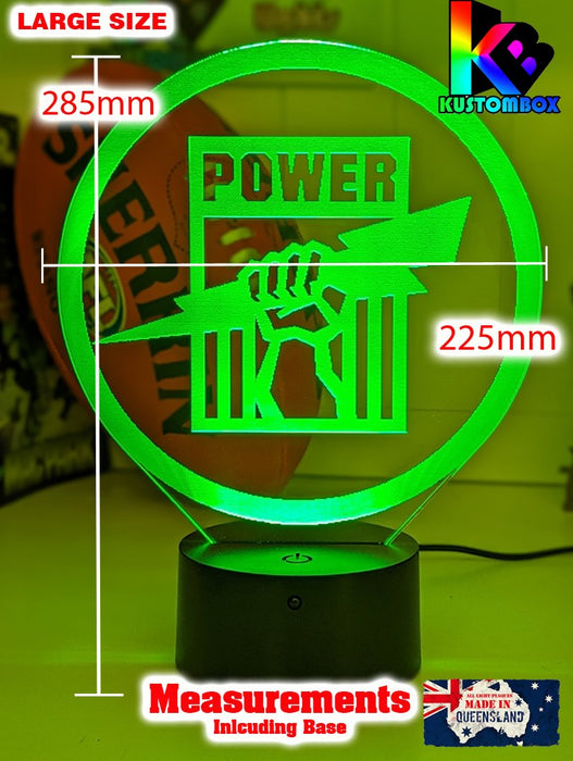 Port Power Australian Football Club 3D LED Night Light - KustomboxNight Lights & Ambient LightingKustomboxStandard SizeWhite Crack Base
