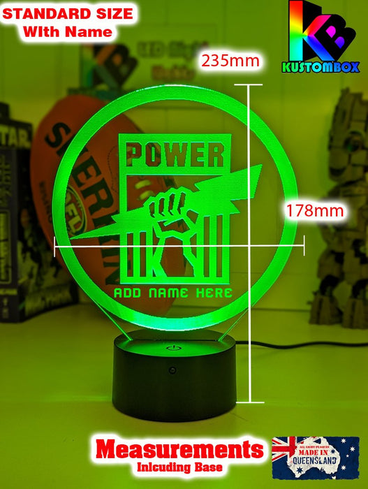 Port Power Australian Football Club 3D LED Night Light - KustomboxNight Lights & Ambient LightingKustomboxStandard SizeWhite Crack Base