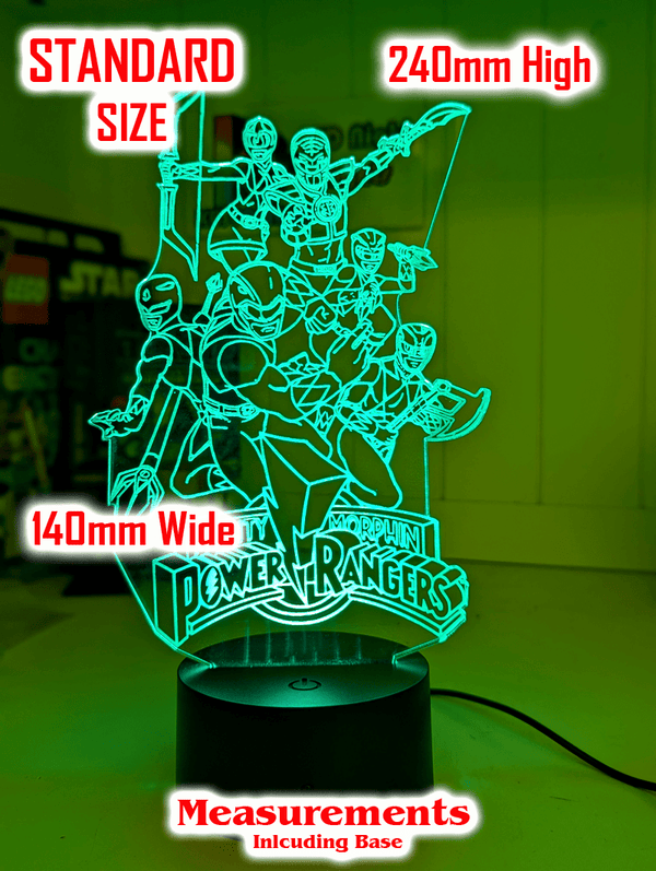 Power Rangers Personalised 3D LED Night Light Lamp - KustomboxNight Lights & Ambient LightingKustomboxStandard Size No Name