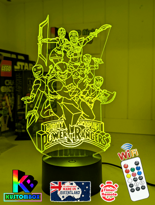 Power Rangers Personalised 3D LED Night Light Lamp - KustomboxNight Lights & Ambient LightingKustomboxStandard Size No Name