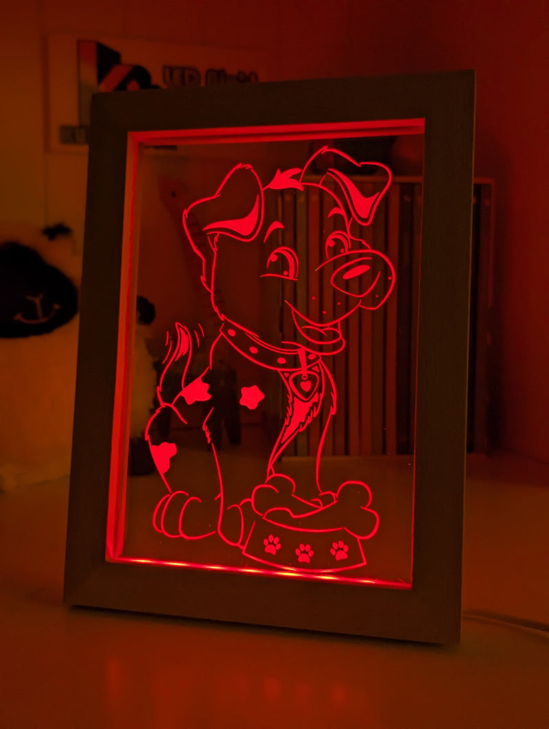 Puppy Dog Personalised Name 3D LED Night Light Childrens Lamp