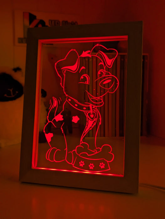 Puppy Dog Personalised Name 3D LED Night Light Childrens Lamp