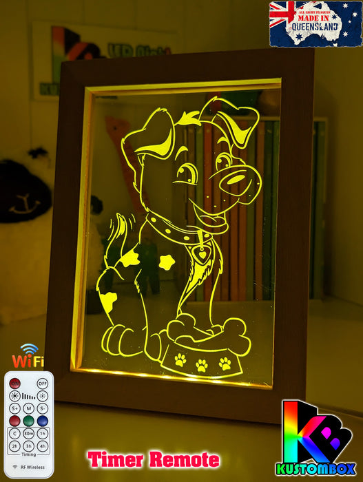 Puppy Dog Personalised Name 3D LED Night Light Childrens Lamp
