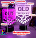 QLD Maroons Older Logo Banner Rugby League Football LED Night Light Room Lamp Mancave - KustomboxNight Lights & Ambient LightingKustomboxStandard Black Base