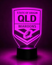 QLD Maroons State of Origin 3D LED Night Light Personalised Name Lamp - KustomboxNight Lights & Ambient LightingKustomboxStandard Size