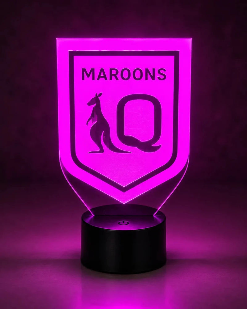 QLD Maroons State of Origin Personalised New 3D LED Night Light Logo Custom Name Lamp - KustomboxNight Lights & Ambient LightingKustomboxStandard Size