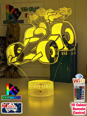 RACING CAR F1 3D LED NIGHT LIGHT LAMP CHILDREN'S BEDROOM - KustomboxNight Lights & Ambient LightingKustomboxStandard No Name