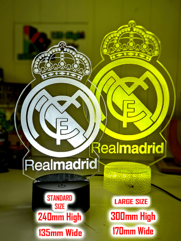 REAL MADRID Football Soccer Club 3D LED Night Light Lamp - KustomboxNight Lights & Ambient LightingKustomboxStandard Size - No Name
