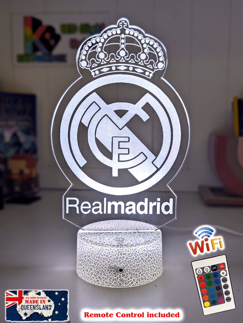 REAL MADRID Football Soccer Club 3D LED Night Light Lamp - KustomboxNight Lights & Ambient LightingKustomboxStandard Size - No Name