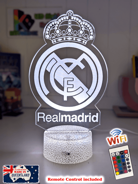 REAL MADRID Football Soccer Club 3D LED Night Light Lamp - KustomboxNight Lights & Ambient LightingKustomboxStandard Size - No Name