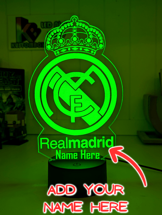 REAL MADRID Football Soccer Club 3D LED Night Light Lamp - KustomboxNight Lights & Ambient LightingKustomboxStandard Size - No Name
