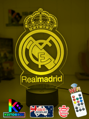 REAL MADRID Football Soccer Club 3D LED Night Light Lamp - KustomboxNight Lights & Ambient LightingKustomboxStandard Size - No Name