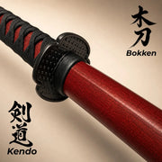 Red Wooden Daito Bokken Training Sword | Samurai Katana Practice Sword - Kustomboxwooden training swordKustombox1 x Red Bokken Sword + Stand