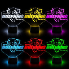 Redcliffe Dolphins Personalised Rugby League 3D LED Night Light Lamp - KustomboxNight Lights & Ambient LightingKustomboxStandard SizeBlack 16 Colours + Remote