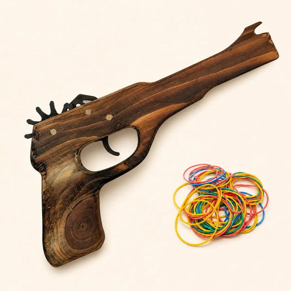 Revolver Pistol Wooden Rubber Band Hand Gun Classic Wooden Toy - KustomboxToys & GamesKustombox1 x Musket Gun
