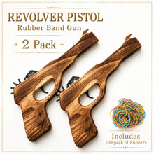 Revolver Pistol Wooden Rubber Band Hand Gun Classic Wooden Toy - KustomboxToys & GamesKustombox2 x Musket Guns
