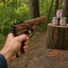 Revolver Pistol Wooden Rubber Band Hand Gun Classic Wooden Toy - KustomboxToys & GamesKustombox2 x Revolver Pistol