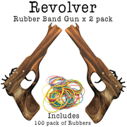 Revolver Pistol Wooden Rubber Band Hand Gun Classic Wooden Toy - KustomboxToys & GamesKustomboxRevolver Pistol x 2