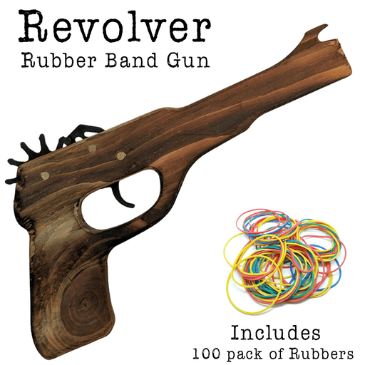 Revolver Pistol Wooden Rubber Band Hand Gun Classic Wooden Toy - KustomboxToys & GamesKustomboxRevolver Pistol x 1