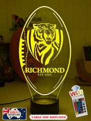 Richmond Tigers ball shaped LED lamp with 16-colour light modes and remote.