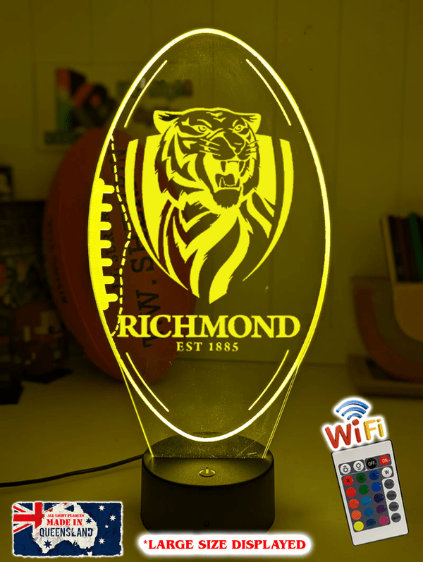 Richmond Tigers ball shaped LED lamp with 16-colour light modes and remote.