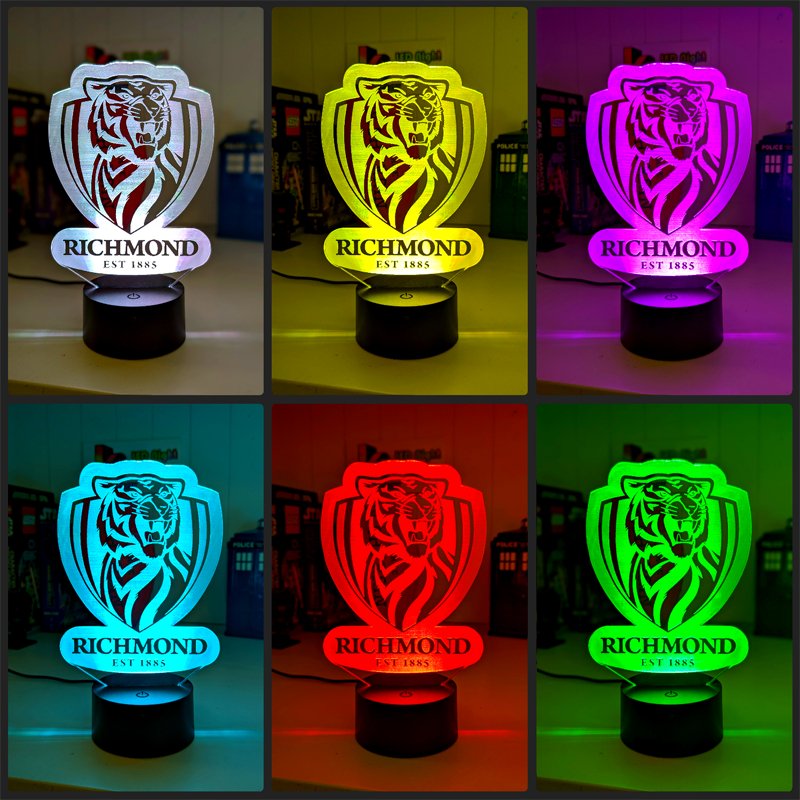 RICHMOND TIGERS Australian Football Club LED Night Light Lamp colour changing collage