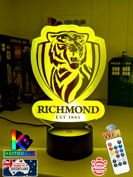 RICHMOND TIGERS Australian Football Club LED Night Light Lamp - KustomboxNight Lights & Ambient LightingKustomboxStandard Size