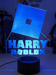 ROBLOX LOGO Personalised Name Gaming 3D LED Night Light Room Lamp - KustomboxNight Lights & Ambient LightingKustombox220mm High
