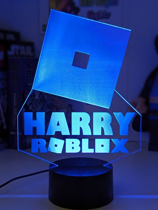 ROBLOX LOGO Personalised Name Gaming 3D LED Night Light Room Lamp - KustomboxNight Lights & Ambient LightingKustombox220mm High