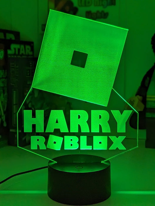ROBLOX LOGO Personalised Name Gaming 3D LED Night Light Room Lamp - KustomboxNight Lights & Ambient LightingKustombox220mm High