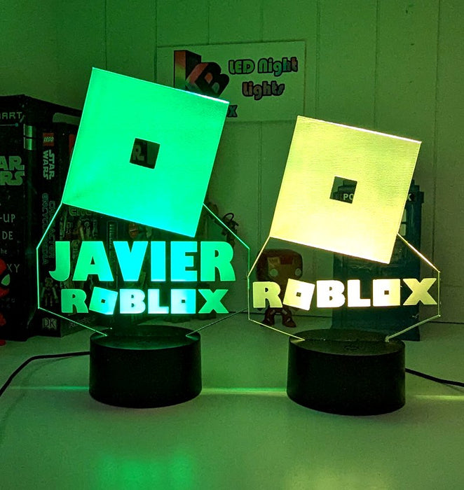 ROBLOX LOGO Personalised Name Gaming 3D LED Night Light Room Lamp - KustomboxNight Lights & Ambient LightingKustombox220mm High