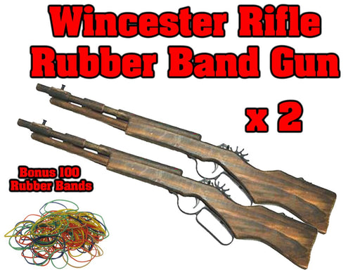 Rubber Band Gun Winchester Rifle Timber Gun Launcher Wooden Toy BRAND NEW - KustomboxToys & GamesKustombox1 x Rifle