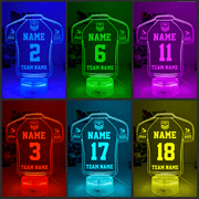 Rugby League Jersey 3D acrylic light with 16-colour remote, ideal NRL gift for bedroom or bar white crackle base